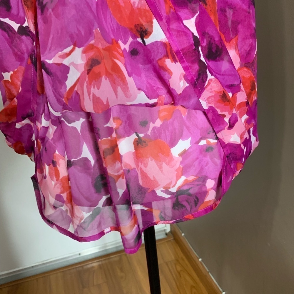 AA FLORAL TUNIC WITH BEADED COLLAR SIZE SMALL - Picture 4 of 8